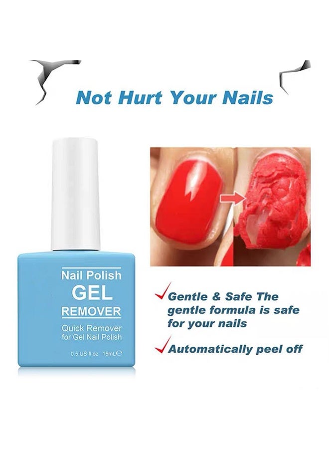 HY Nail Polish Gel Remover, Quick Remover for Gel Nail Polish, No Need for Foil, Quick & Easy Polish Remover In 3-5 Minutes, No Need Soaking Or Wrapping, Safe & Gentle with Cuticle Pusher & Scraper（Note: Nail File Color is Random） - Image 2